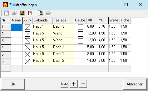 Formular Zuluftöffnungen