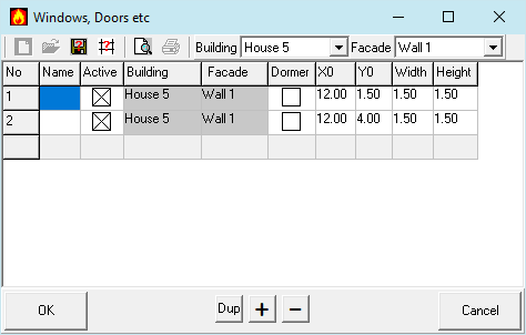 Dialogue when editing the supply air openings from the terrain view